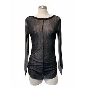 NEW OZAI N KU mesh reversible gala combo top in grey/black